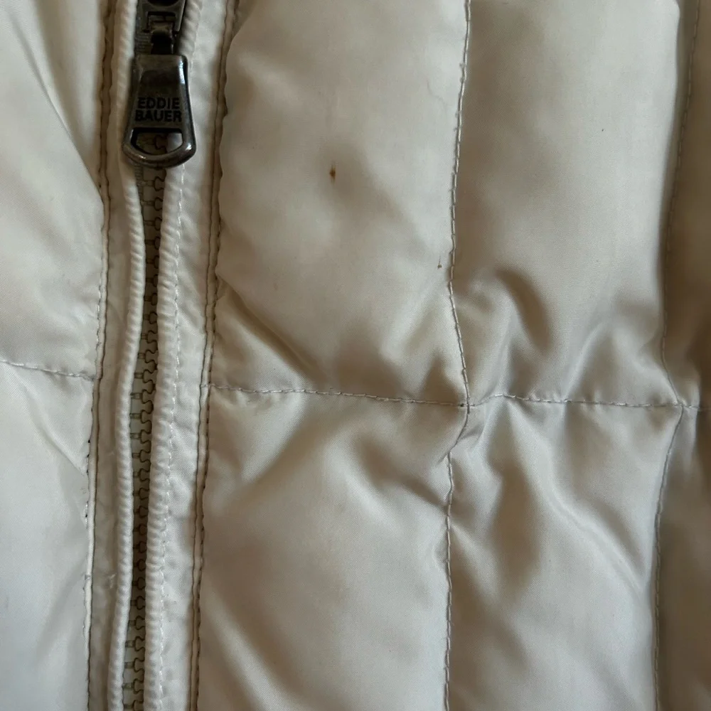 *Super Warm* Eddie Bauer 100% Goose Down White Puffer Jacket - Picture 8 of 17